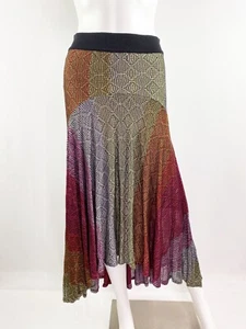 Anthropologie Cecilia Prado Rainbow Knit Maxi Skirt Size S Gypsy Boho Artsy NEW - Picture 1 of 7
