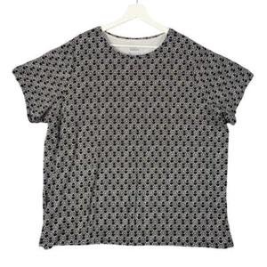 Croft & Barrow Classic Black White Geometric Print Cotton Top Womens Size 2X - Picture 1 of 7