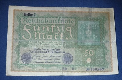 GERMANY - 1919 - 50 MARK - BANKNOTE - N.460,889 - CIRCULATED - Image 1 of 2