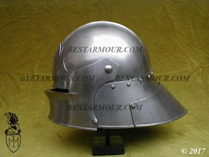 18GA SCA LARP Medieval German Sallet Helmet Armor Helmet Halloween Replica - Picture 1 of 3