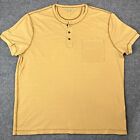 Wallace & Barnes Shirt Mens 2XL XXL Henley Mustard Yellow J Crew T Shirt
