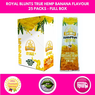 Royal Blunts True Banana 25 Packs 50 Total Full Box FREE POSTAGE TRACKED