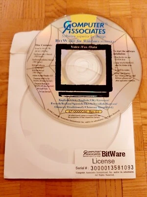 Computer Associates BitWare for Windows  95/98/NT 4.0 - CD - Modem - Image 1 of 4