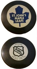 ST. JOHN'S MAPLE LEAFS  AHL Minor  INGLASCO  GAME PUCK AMERICAN HOCKEY LEAGUE 