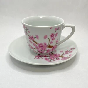 Japanese Arita-Yaki ware Coffee Cup and Saucer / Cherry blossom - Picture 1 of 5