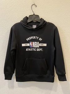 NBA Athletic Dept Hoodie Black Sweatshirt Boys Size M 10-12 EUC 🏀 - Picture 1 of 8