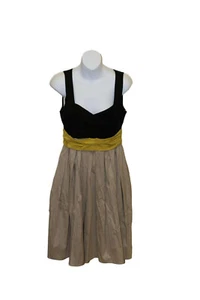 Cute Sleeveless Paule Ka Beige & Black Dress Size 42 - Picture 1 of 4