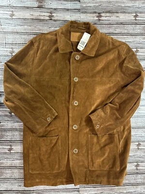 Timberland suede leather jacket Brown sz L NWT $499 vintage 1999 dead stock - Image 1 of 4