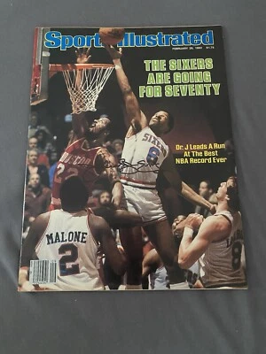 Julius Erving Dr J Signed Newsstand Sports Illustrated JSA  - Image 1 of 3