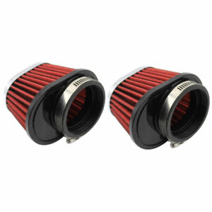 Motorcycle Engine Intake Air Filters Cleaner Round Red 55mm Washable Accessories