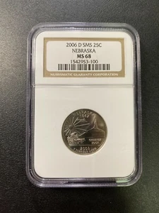 2006 D SMS NEBRASKA STATE QUARTER NGC MS-68 - UNCIRCULATED - CERTIFIED SLAB -25C - Picture 1 of 2