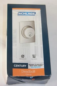 Cerradura de cerrojo de un solo cilindro exterior Schlage Century - níquel satinado - Imagen 1 de 9
