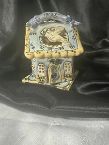 Blue Sky Clayworks Peace Dove Cottage Christmas Tea light Candle House W/ Plate - Picture 1 of 16