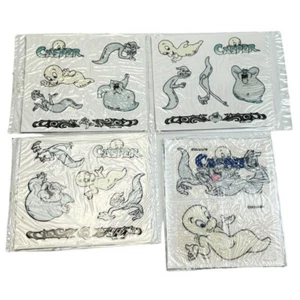 Adesivi NUOVI VINTAGE 1995 CASPER Boo-Gluers Glow in the Dark SET COMPLETO DI 4 - Foto 1 di 7