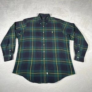 Ralph Lauren Shirt Men Size L Green Plaid 100% Cotton USA Embroidery Pony EUC - Picture 1 of 8