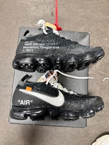 Used Men Size 4.5 2017 Nike Air VaporMax x Off-White The Ten AA3831-001 Black - Picture 1 of 10