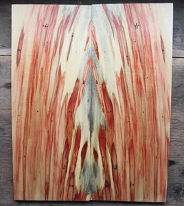 Curly Red Flame Box Holunder Maple Drop Top 0,34" THK Bassgitarre Tonholz 2565 - Bild 1 von 10
