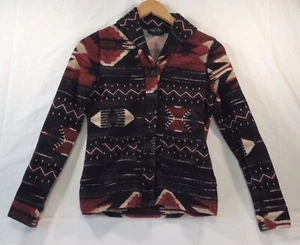 Lauren Ralph Lauren Fleece Aztec Button Up Long Sleeve Top Southwestern Size PXS - Picture 1 of 8