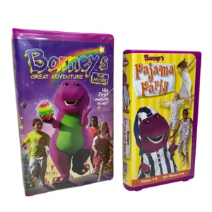 Barney's VHS Movies Bundle- Barney's Great Adventure and Pajama Party - Picture 1 of 8