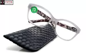 Savannah, Premium Reading Glasses, Fashion Reader, Square, Grey & Tortoise Brown - Picture 1 of 4