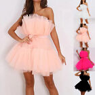 Sexy Womens Lace Tulle Tutu Mini Dress Bandeau Evening Cocktail Party Ball Gown