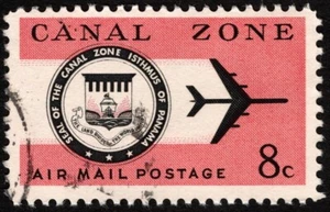 Canal Zone - 1965 - 8 Cents Jet Plane & Canal Zone Seal Airmail Issue #C43 F-VF - Picture 1 of 1