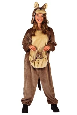 THETRU Känguru Kostüm Damen Herren Plüschkostüm m Baby Zootiere Tierkostüm Fasching