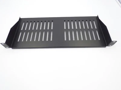 1U 200mm DEEP BLACK RACKMOUNT SHELF FOR 19 INCH RACK Racks AV racks Cabinets  - Image 1 of 4