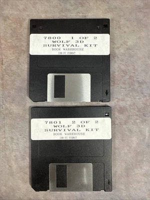 Wolfenstein Wolf 3d Survival Kit On Floppy Disk 1 And 2 Original Book Warehouse - Image 1 of 4