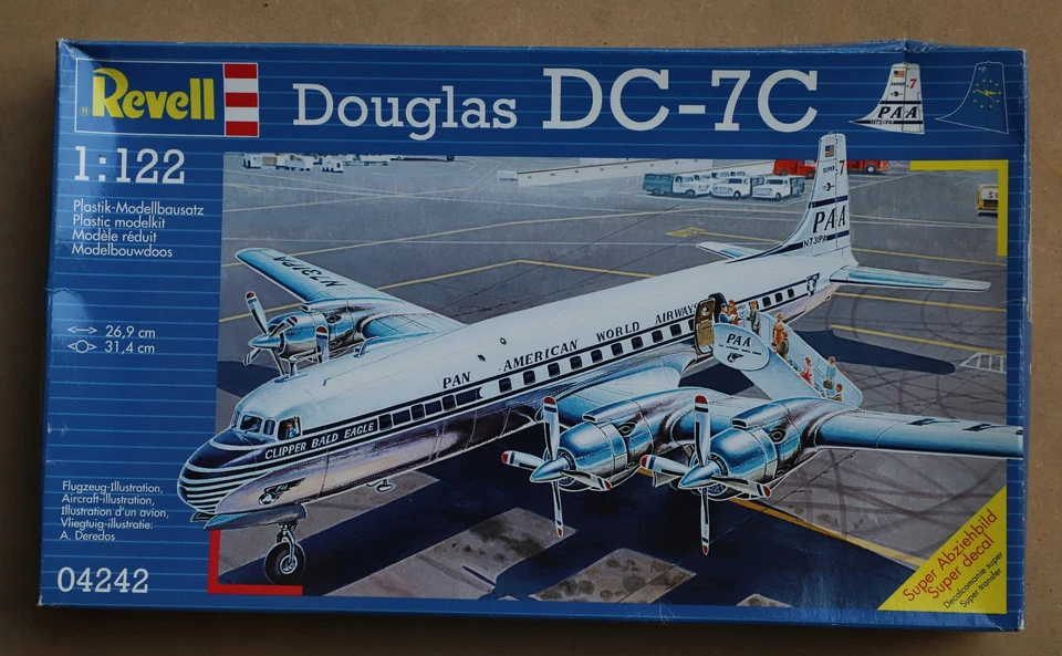 Revell Douglas DC-7 C PanAm / Lufthansa, scala 1:122, kit 04242 anno 2005 - Immagine 1 di 3