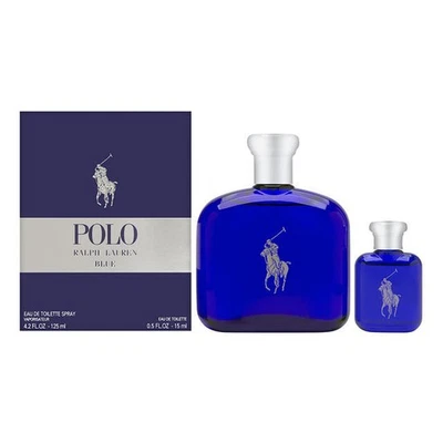 Ralph Lauren Polo Azul 2 Piezas Set de Regalo Eau De Toilette 4.2 OZ y 0.5 OZ Aroma Hombre Foto 1 de 4