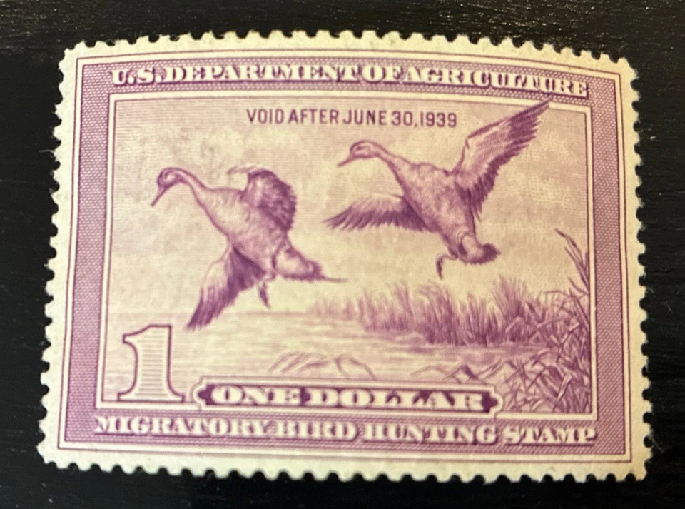 US #RW5 1938 $1 lt. violet “Pintails” Fed. Duck Stamp MH/VF, $425 SCV - Image 1 of 2