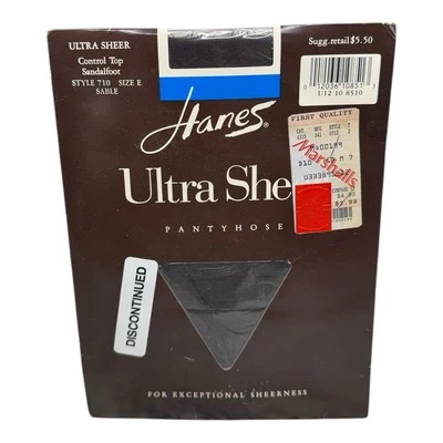 Pantimedias Hanes Ultra Sheer Control Top 1989 710 Sandalfoot talla E Sable Foto 1 de 2