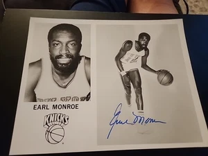 Earl "The Pearl" Monroe New York Knicks Signed Autographed 8x10 Photo - Picture 1 of 1