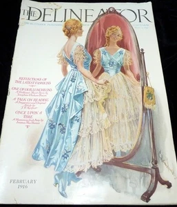 DELINEATOR Magazine Feb. 1916 FASHION ILLUSTRATIONS Butterick Sewing Patterns - Picture 1 of 10