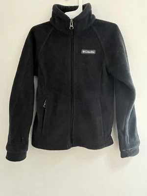 Columbia Kids Girls Solid Black Cozy Soft Fleece Zip-Up Long Sleeve Jacket S 7/8 - Image 1 of 4