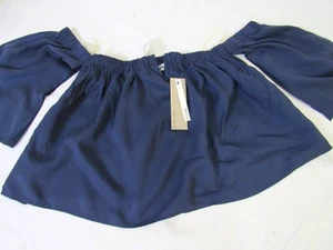 Top corto Do + Be Off The Shoulder azul talla M para mujer Tencel manga corta - Imagen 1 de 12