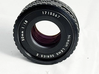 Nikon Series E 50mm F1.8 AI-S Pancake Lens - Clear Optics - Nikon L37 Filter - Image 1 of 4