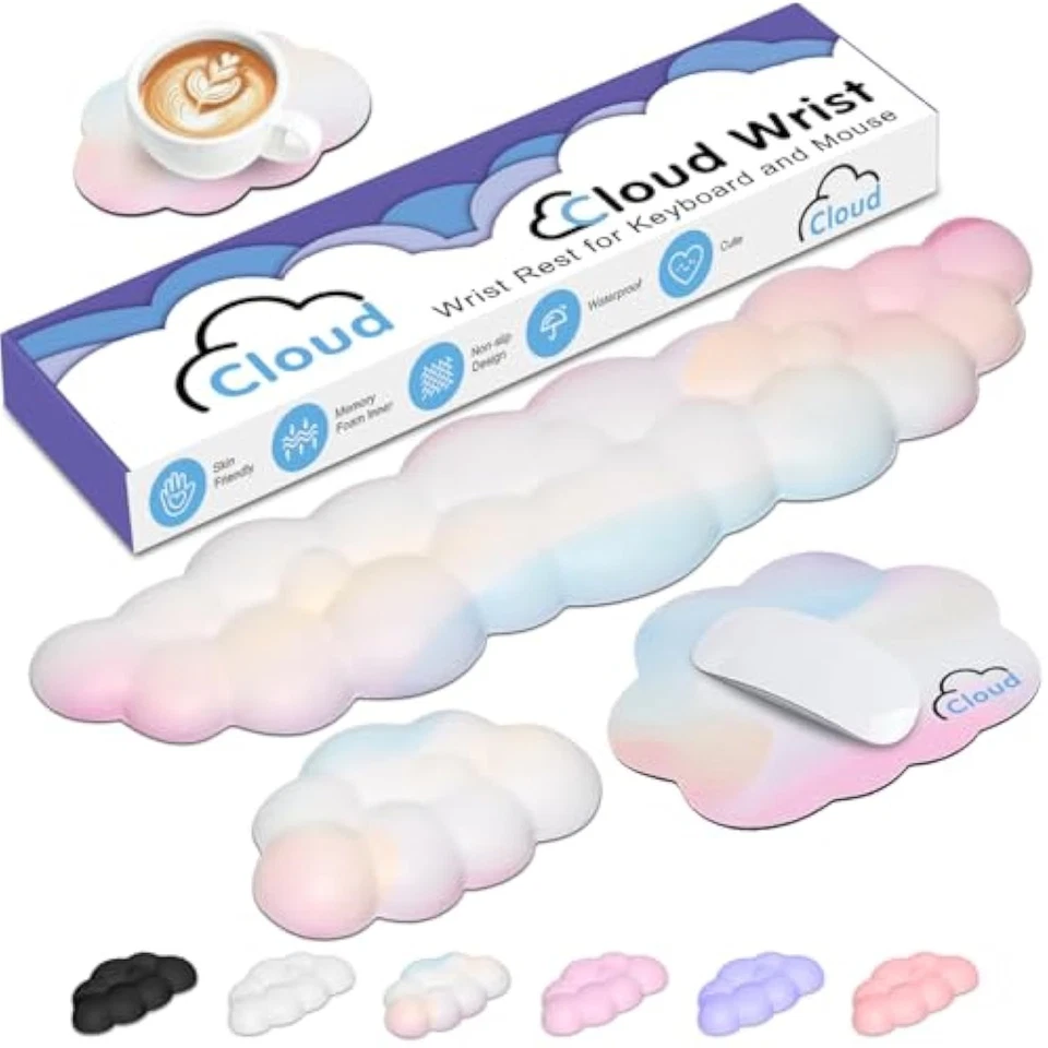 Cloud wrist rest keyboard palm rest with non-slip base for computer ga - Image 1 of 1