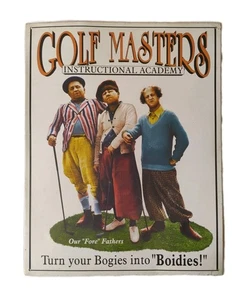 Three Stooges Golf Masters Blechschild 12 1/2" x 16" Man Cave Garage gebraucht - Bild 1 von 6