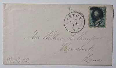 EXETER NEW HAMPSHIRE c 1880s Cover to KENNEBUNK MAINE - Image 1 of 2