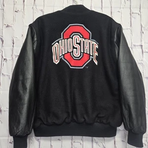 Vtg Y2K The Ohio State Buckeyes Faux Leather Varsity Jacket Sz XL Made In USA - Picture 1 of 7