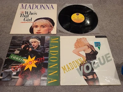 MADONNA 12" Single Lot 3 Vogue Who's That Girl Causing A Commotion Extended Club - Image 1 of 4