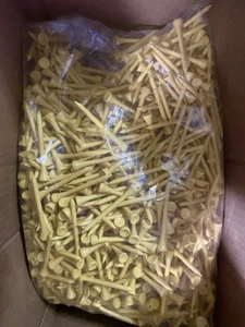 Yellow   Premium Hard Wood Golf Tees - 5000 Count - Picture 1 of 2