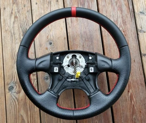 LEDERLENKRAD NEU für VW Volkswagen Golf MK3 III Polo 6N Passat B4 Rot - Bild 1 von 17