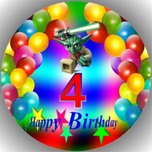 Tortenaufleger Geburtstag Tortenbild Fondant - Oblate Star Wars Zahl  F4 - Bild 1 von 1