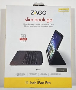Zagg Slim Book Go Black 11 Inch IPad Pro Ultra Slim Keyboard And Detachable Case - Picture 1 of 6