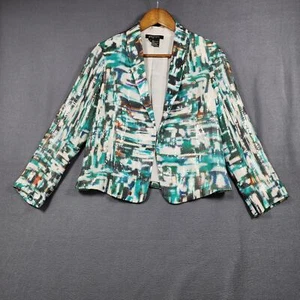 Etcetera Womens Blazer Size 4 Colorful Sequin Art To Wear Artsy Shimmer Glam - Picture 1 of 9