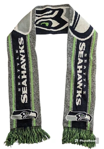 Seattle Seahawks Strickschal doppelseitig NFL Erwachsene Größe 63 Zoll x 6 Zoll Plüsch Grafik - Bild 1 von 6