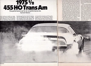October 1985 ROAD TEST of 1975 1/2 Pontiac Firebird 455 HO Trans Am - Picture 1 of 1